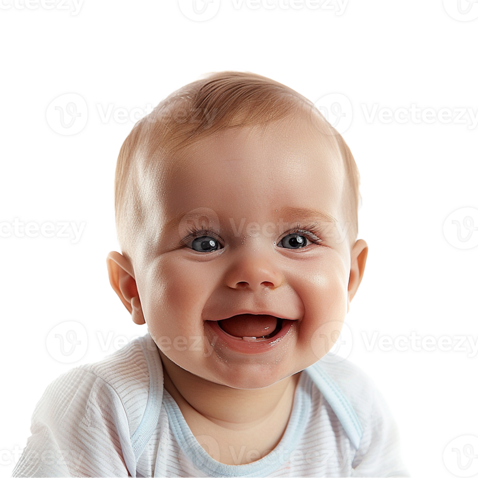 AI generated Smiling Baby Upper Shot with Transparent Background PNG for Versatile Use in Designs and Presentations