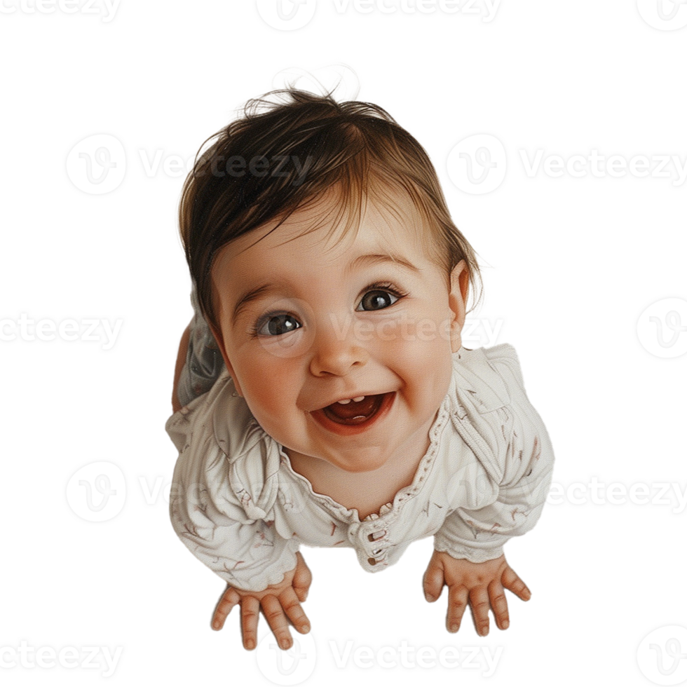 AI generated Smiling Baby Upper Shot with Transparent Background PNG for Versatile Use in Designs and Presentations