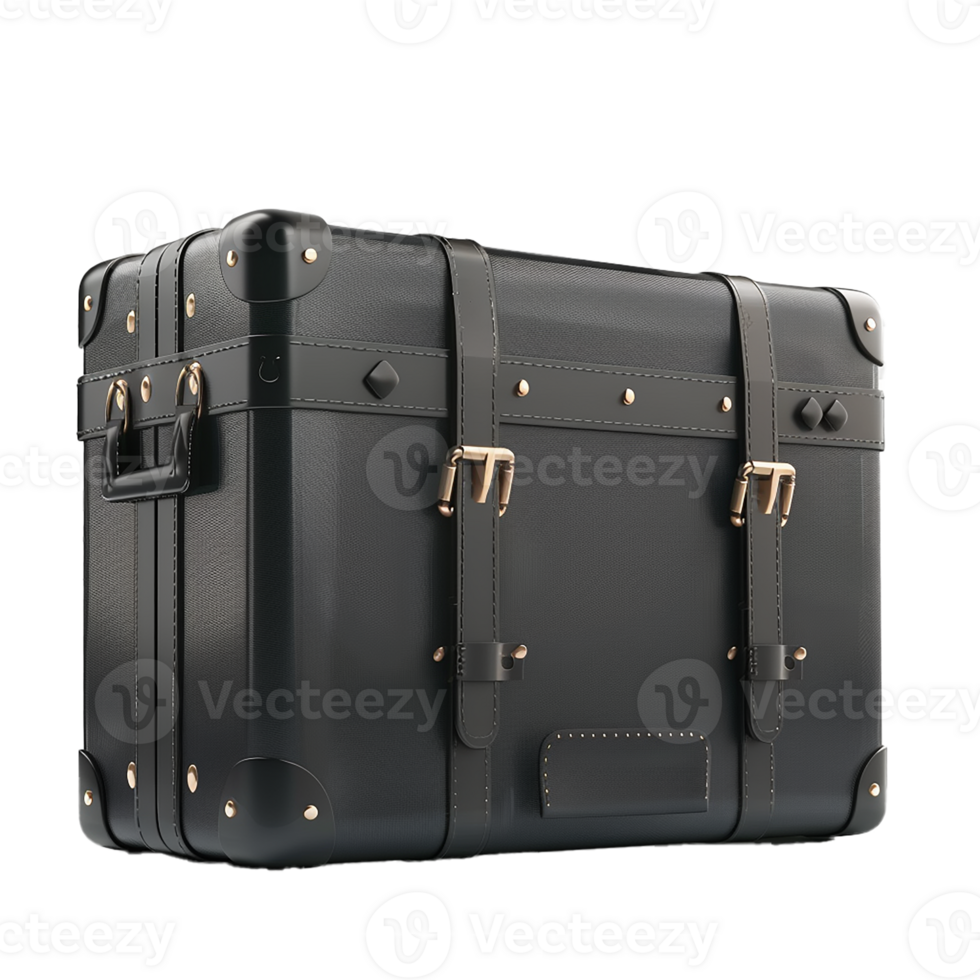 AI generated Big Colorful Travel Suitcase Isolated Cutout with Shadow on Transparent Background PNG File