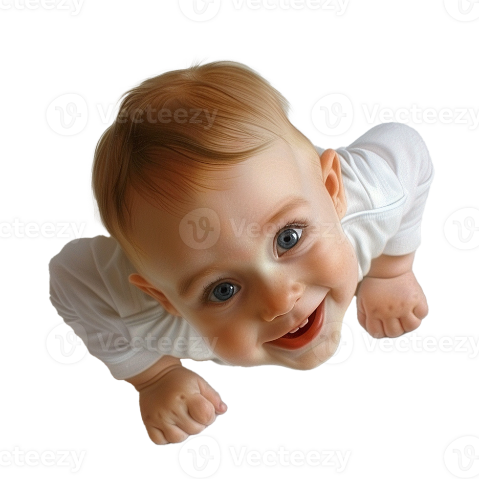 AI generated Smiling Baby Upper Shot with Transparent Background PNG for Versatile Use in Designs and Presentations