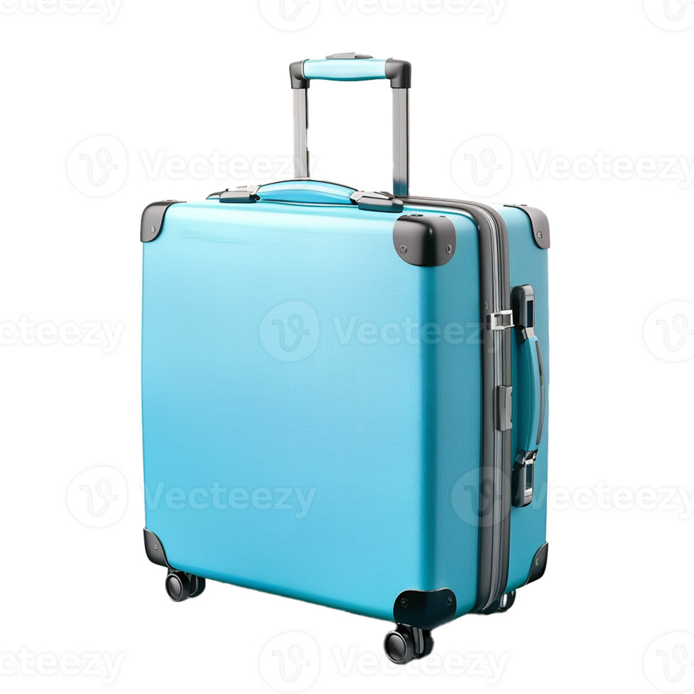 AI generated Big Colorful Travel Suitcase Isolated Cutout with Shadow on Transparent Background PNG File