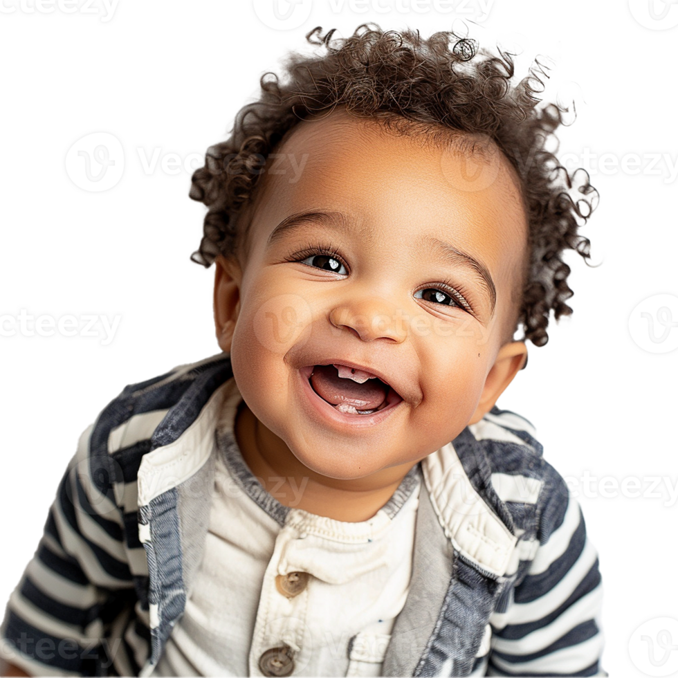 AI generated Smiling Baby Upper Shot with Transparent Background PNG for Versatile Use in Designs and Presentations
