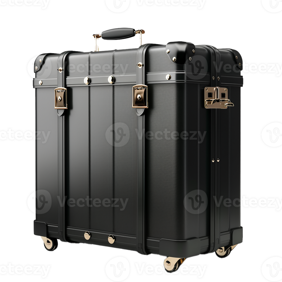 AI generated Big Colorful Travel Suitcase Isolated Cutout with Shadow on Transparent Background PNG File