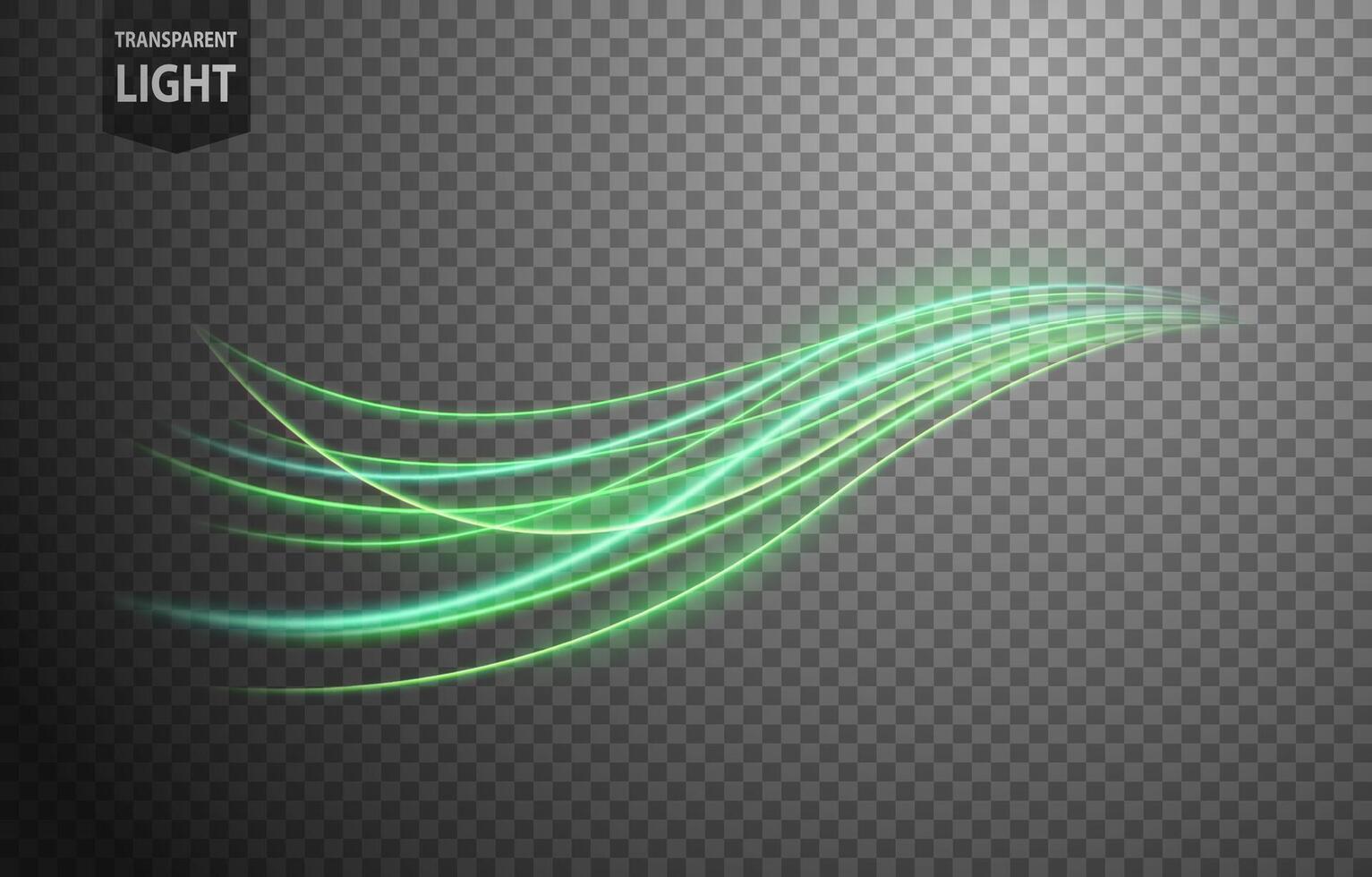 Abstract Green Wave of Light with A Background, Isolated and Easy to Edit, Vector Illustration