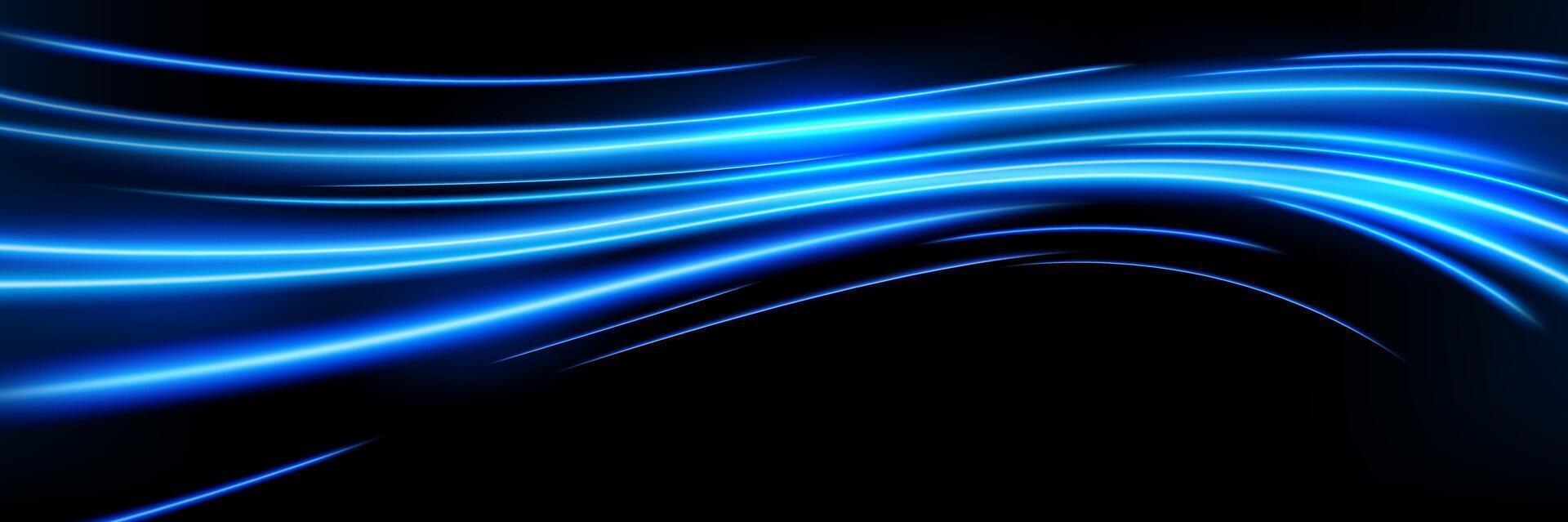 Abstract Light Speed Motion Effect, Blue Light Line, Vector Illustration