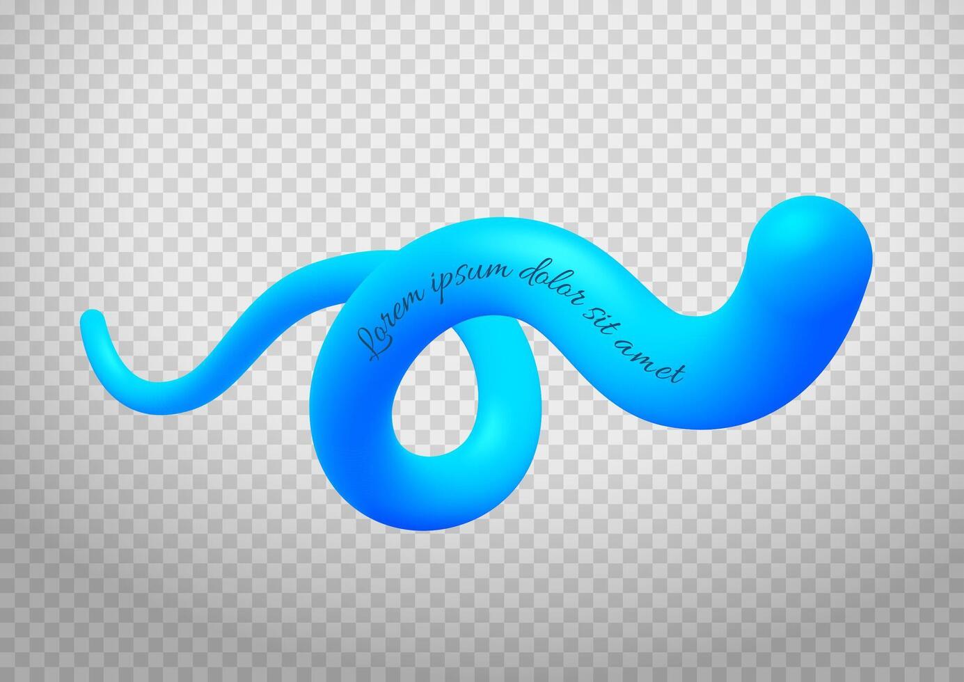 Blue Liquid Shapes, Abstract Blending Liquid, Vector Illustration