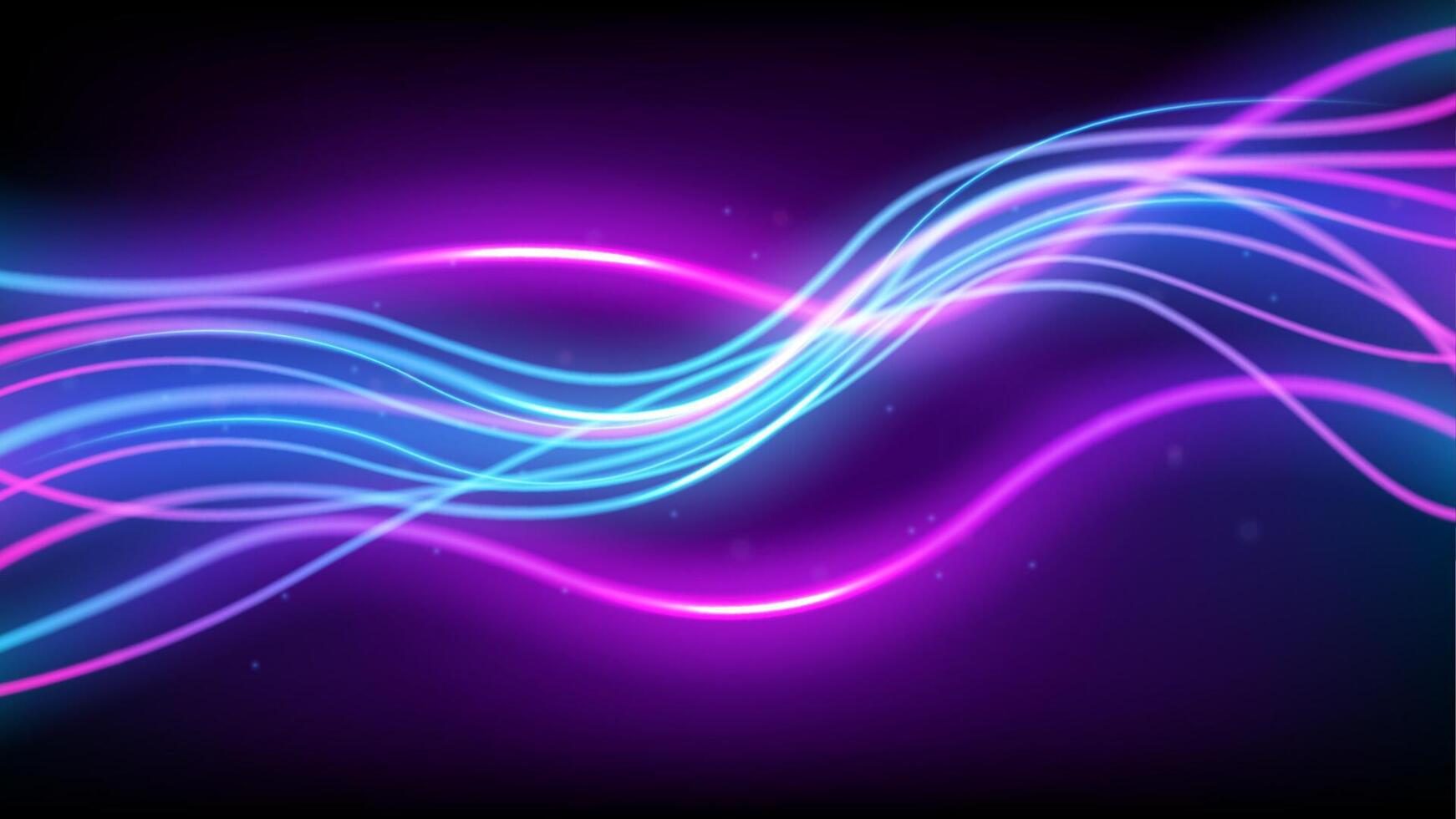Blue and Pink Light Trails, Long Time Exposure Motion Blur Effect. Vector Illustration