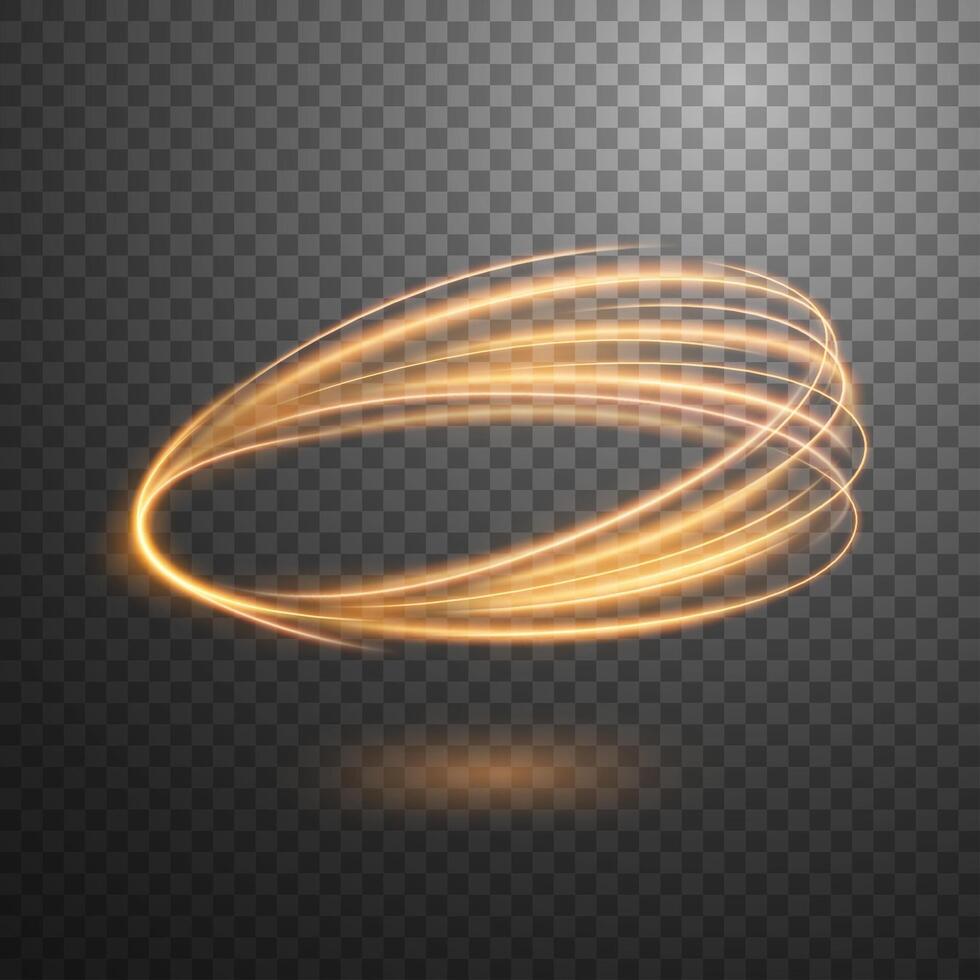 Abstract Gold Vortex of Light with Gold Sparks, on A Background, Isolated and Easy to Edit, Vector Illustration