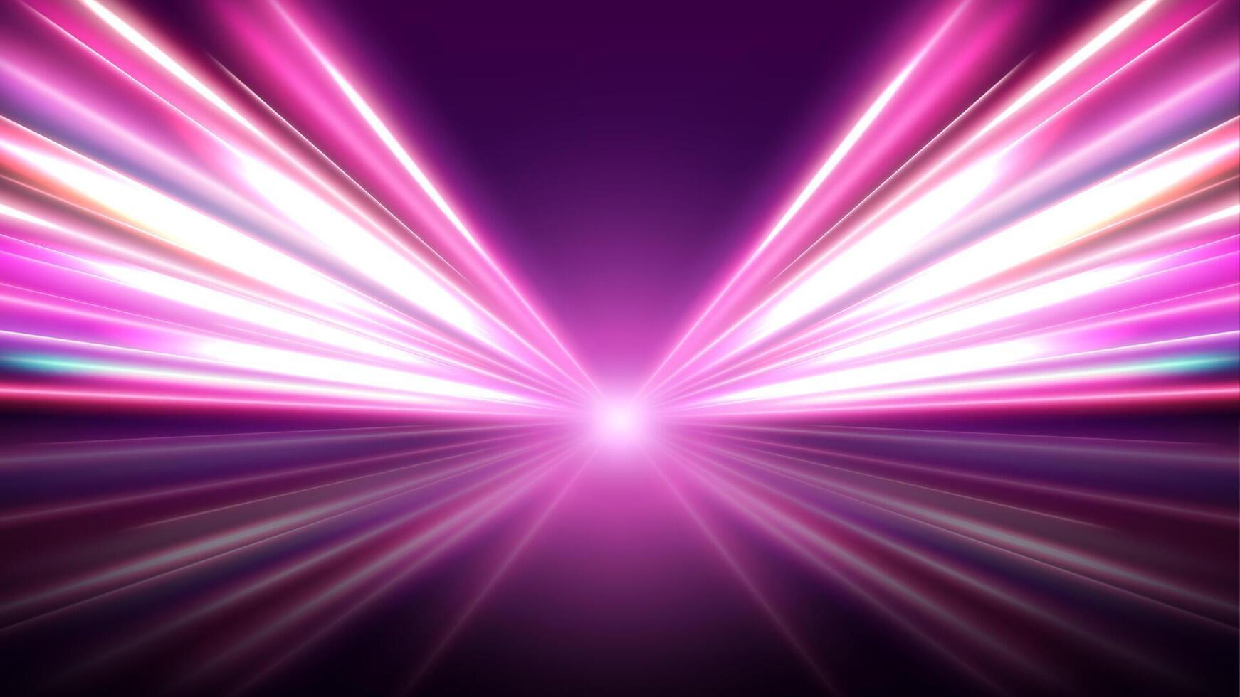Colorful Light Trails, Long Time Exposure Motion Blur Effect, Vector Illustration