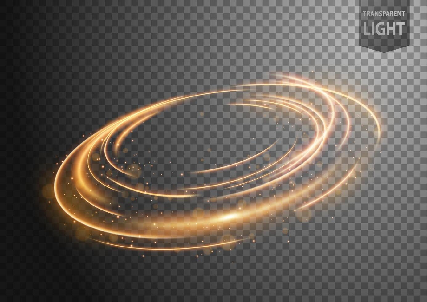 Abstract Gold Twist of Light with Gold Bokeh on Background, Isolated and Easy to Edit, Vector Illustration
