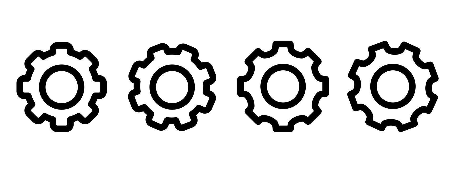 preparar y ajustes íconos colocar. colección de sencillo lineal web íconos tal instalación, ajustes, opciones, descargar, actualizar, engranajes y otros y otros. editable vector ataque.