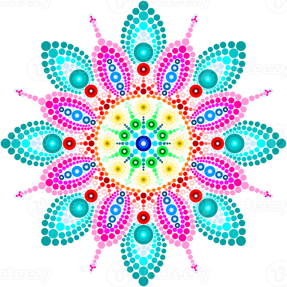 mandala mão pintado pontos abstrato colorida fundo. png