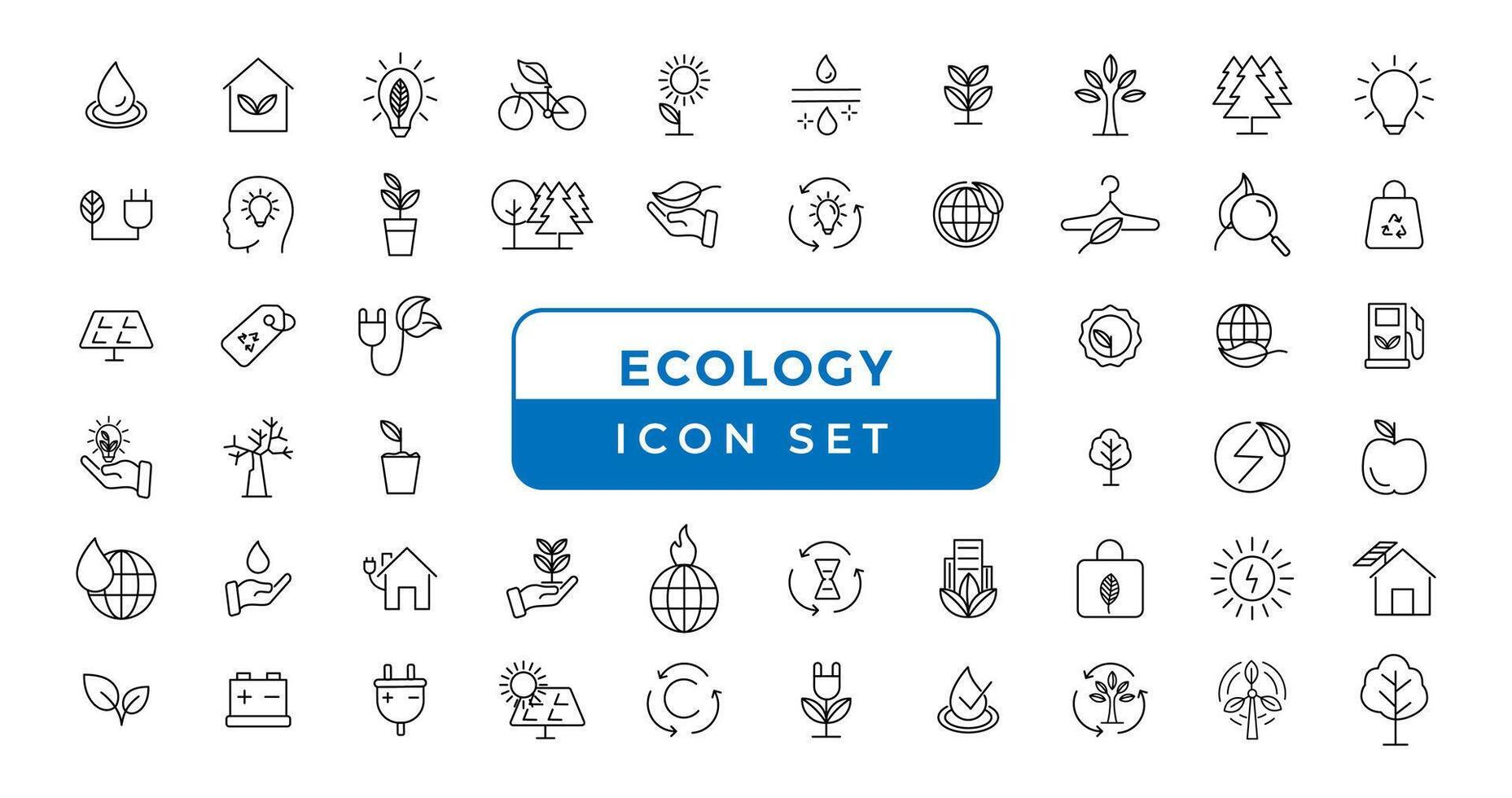 Ecology line icon collection. Ecology and nature green symbol. Nature icon. Outline nature green icons set. Eco green icons - stock vector. vector