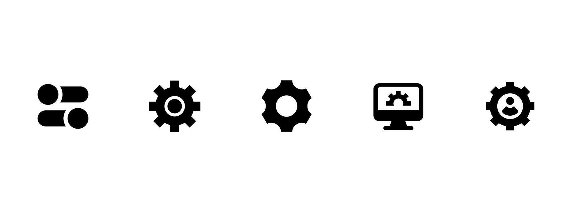 Setup and Settings Icons Set. Collection of simple linear web icons such Installation, Settings, Options, Download, Update, Gears and others and others. Editable vector stroke.