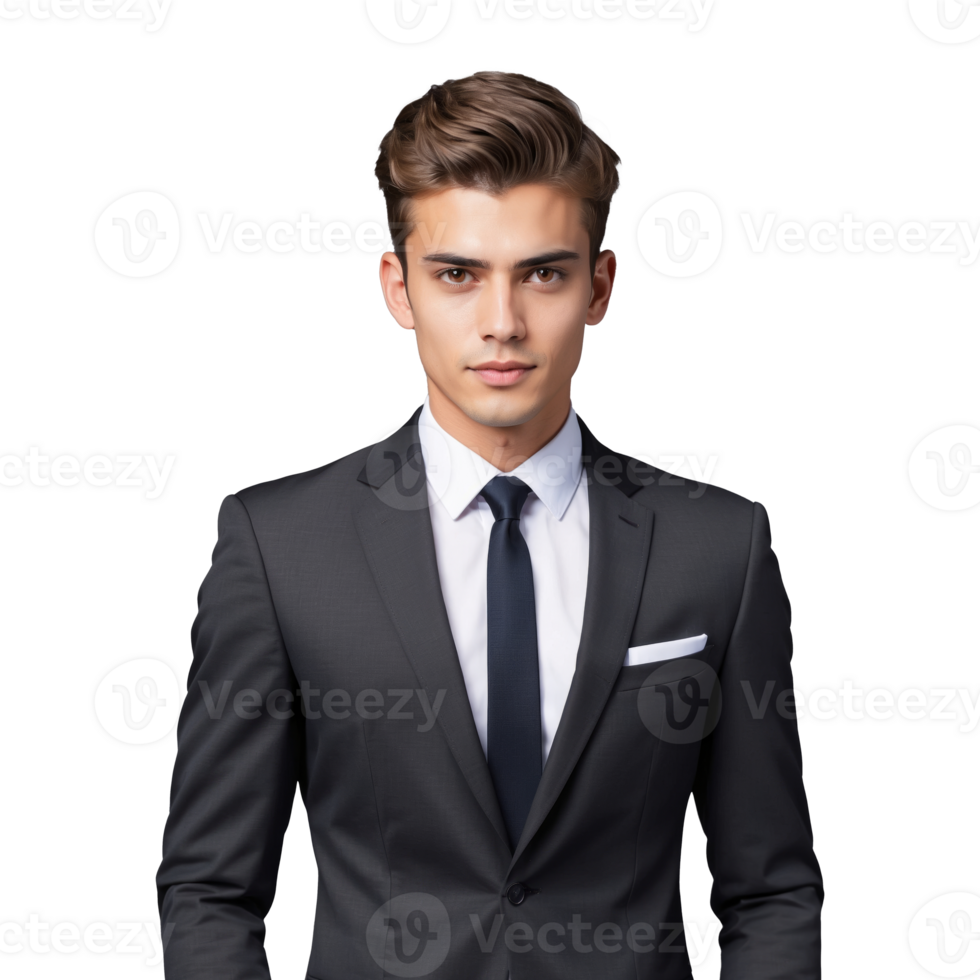 AI generated A man dressed in black suit isolated on transparent background png