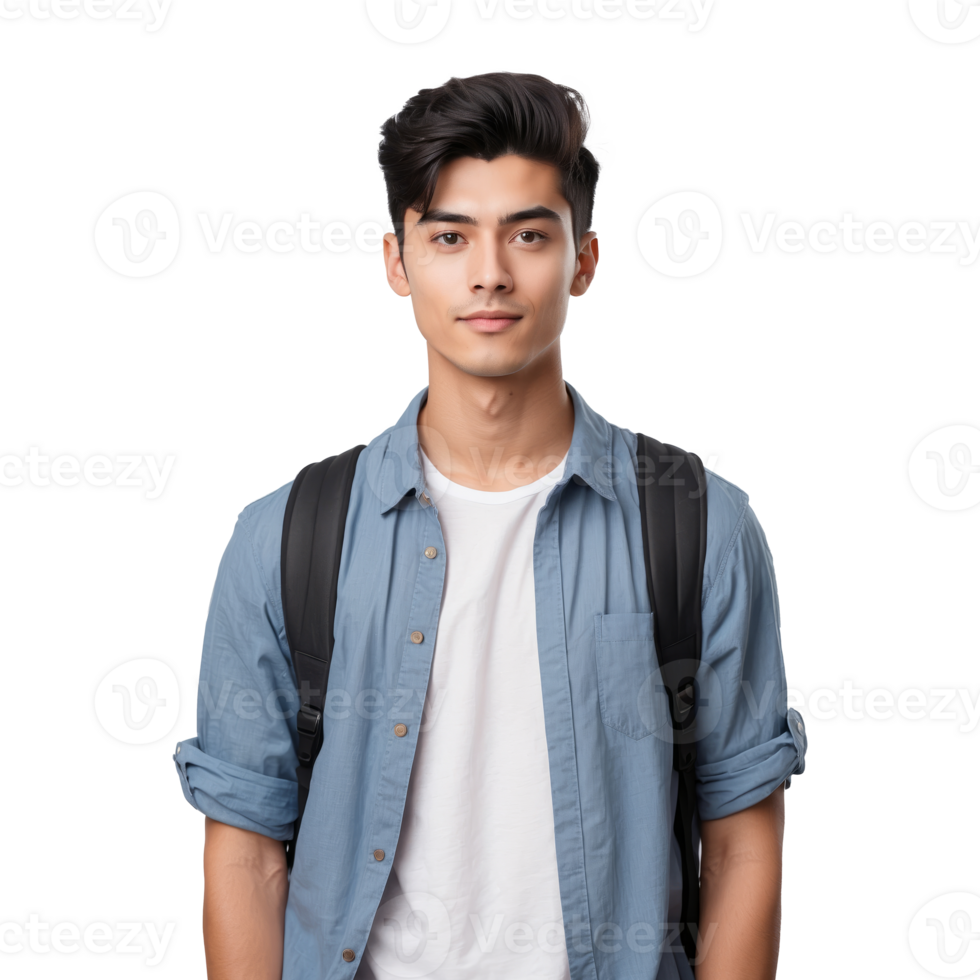 AI generated Male university student isolated on transparent background png