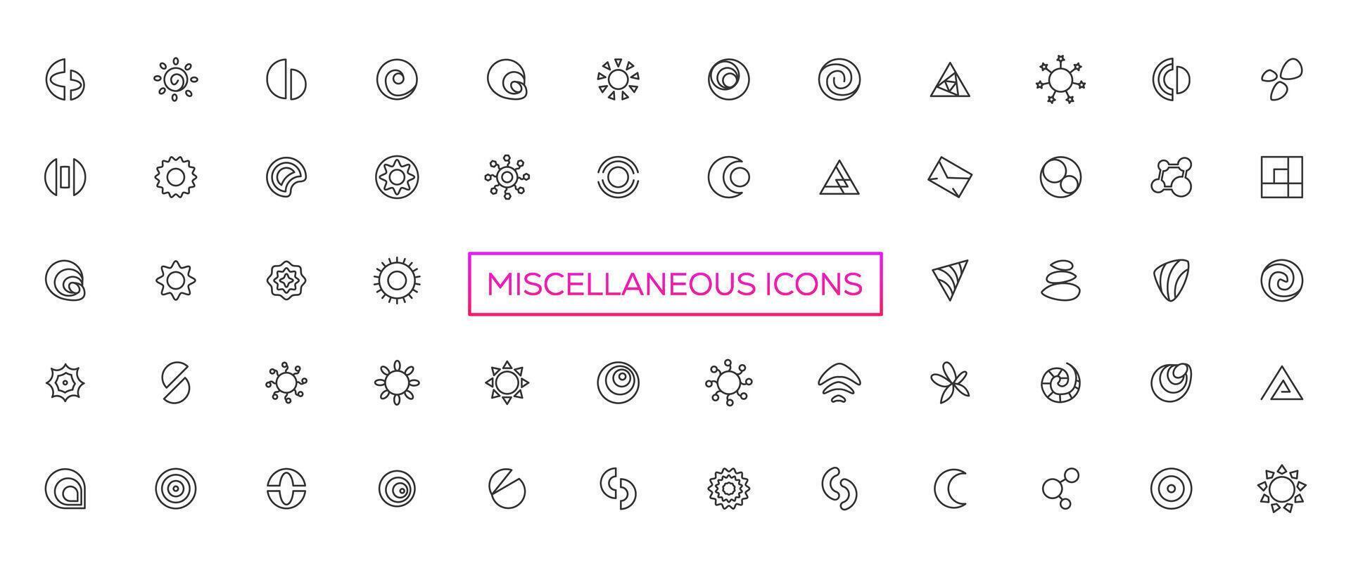 Miscellaneous icons- thin line web icon set. Outline icons collection. Simple vector illustration