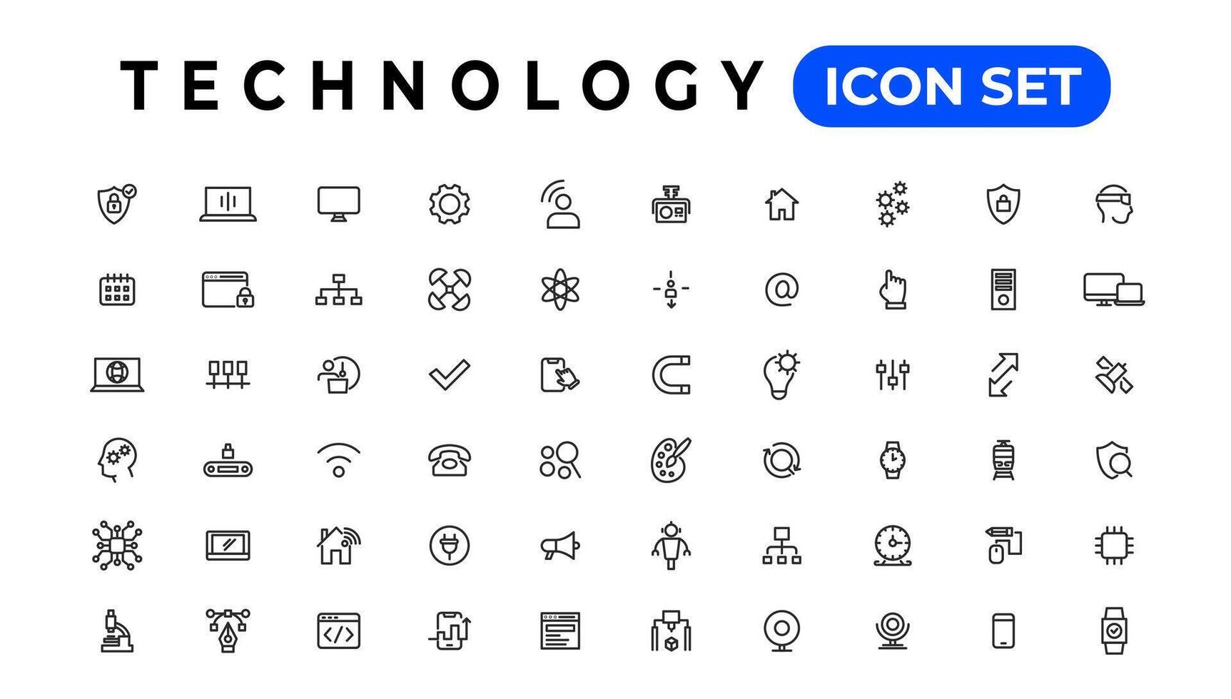 dispositivo y información tecnología línea íconos recopilación. grande ui icono conjunto en un plano diseño. Delgado contorno íconos paquete vector