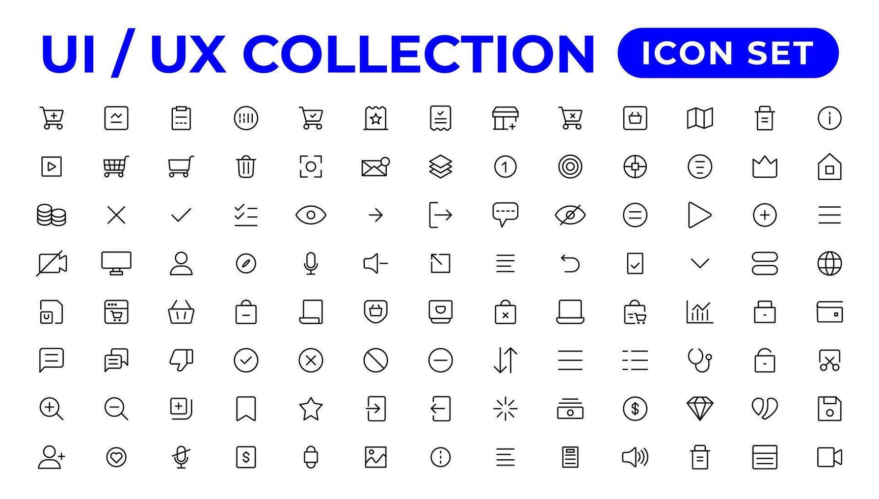Ui ux icon set, user interface iconset collection. 42057967 Vector Art ...