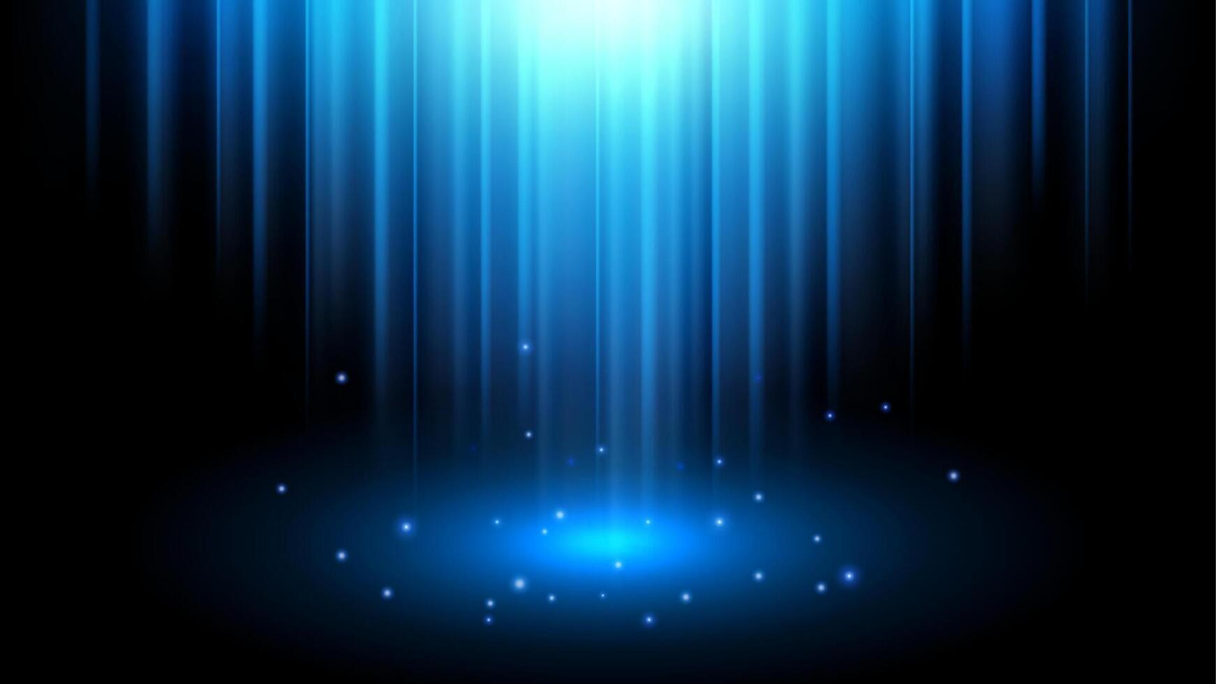 Abstract Blue Light Rays Effect With Sparks, Vector Illustration