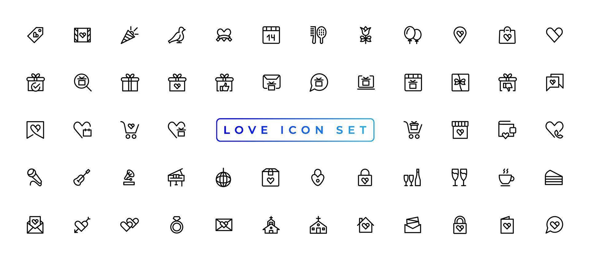 Heart vector icons. Set of heartbeat icon on isolated background. Symbol cardiogram heart logo in linear style
