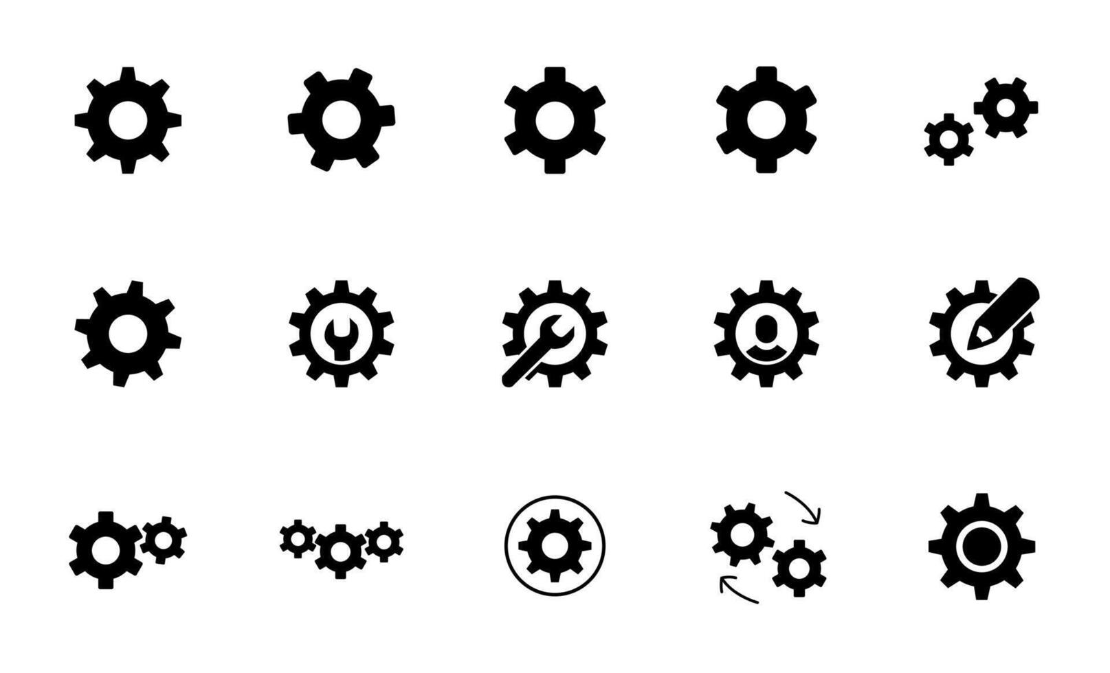 settings icon in different style vector illustration. two colored and black settings vector icons designed in filled, outline, line and stroke style can be used for web, mobile, ui