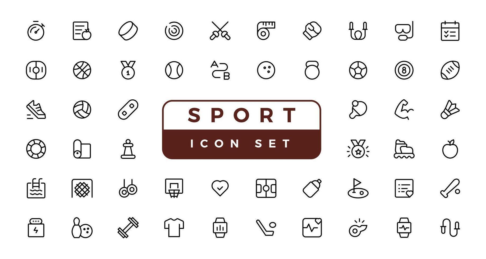 fitness and sport  icons set on white background vector