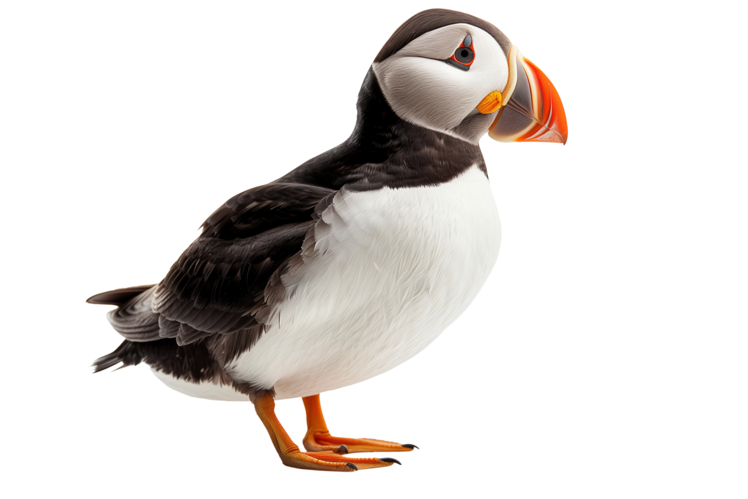 AI generated puffin bird on transparent background png