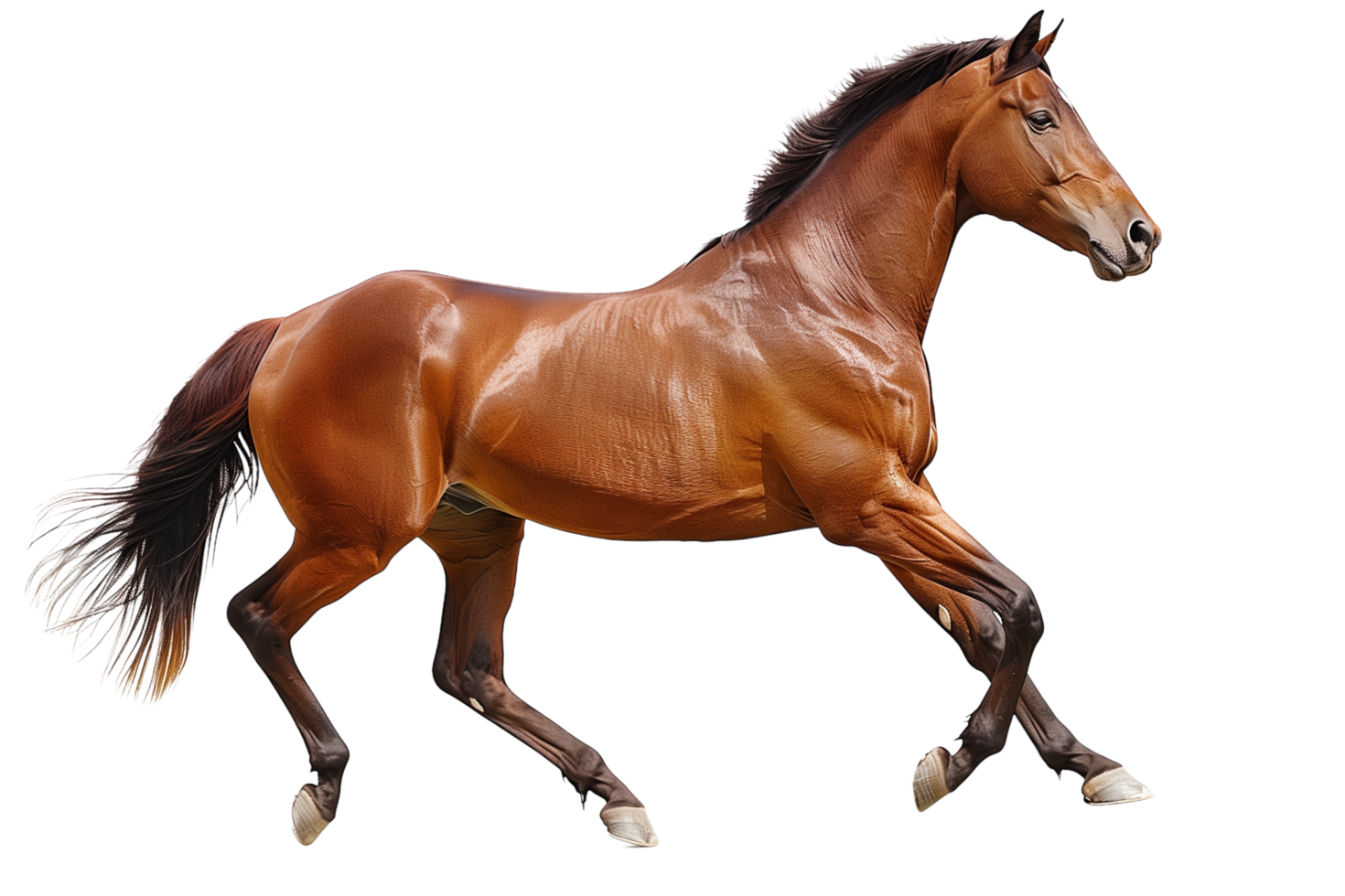 AI generated a horse running on a transparent background png