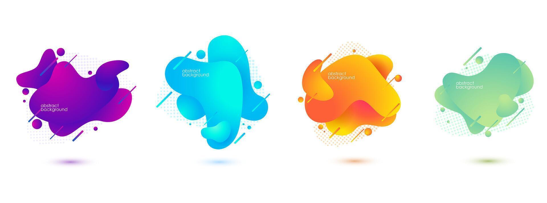 Gradient Abstract Banners with Flowing Liquid Shapes. Template For The Design of A Logo, Flyer Or Presentation, Vector Illustration