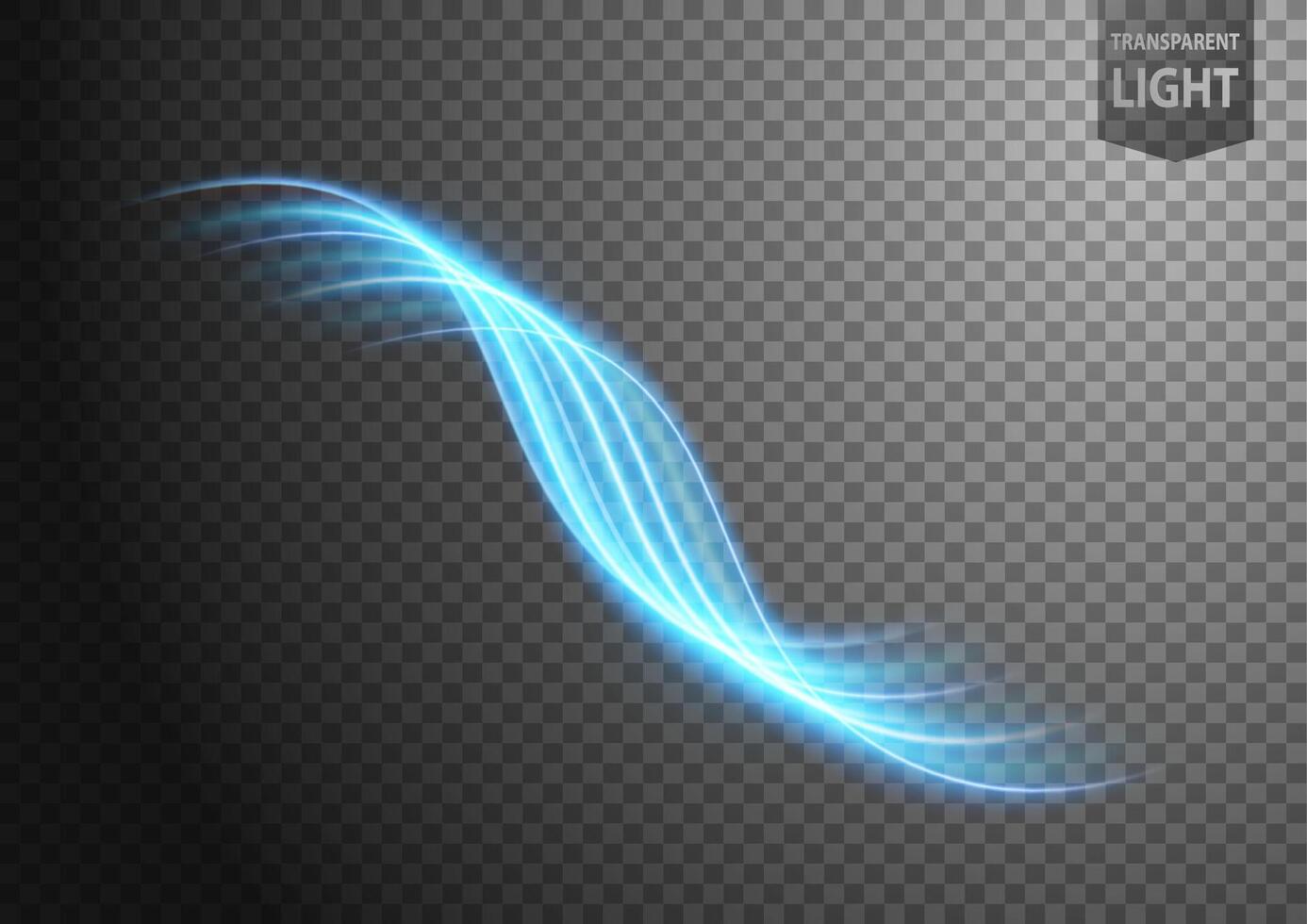 Abstract Blue Wavy Line of Light with A Background, Isolated and Easy to Edit, Vector Illustration