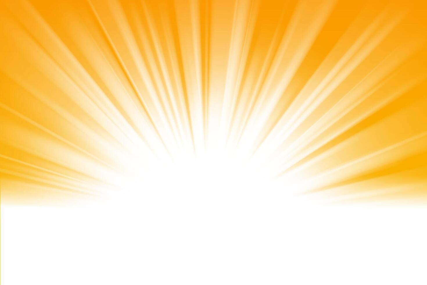White Sun Light On Gold Background, Vector Illustration