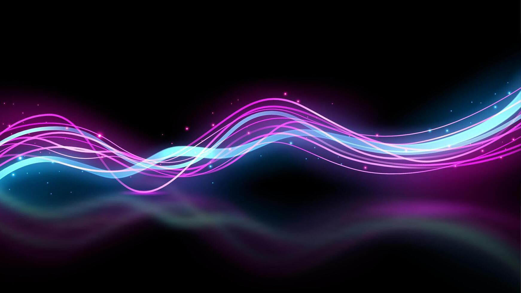 Blue and Pink Light Trails, Long Time Exposure Motion Blur Effect, Vector Illustration