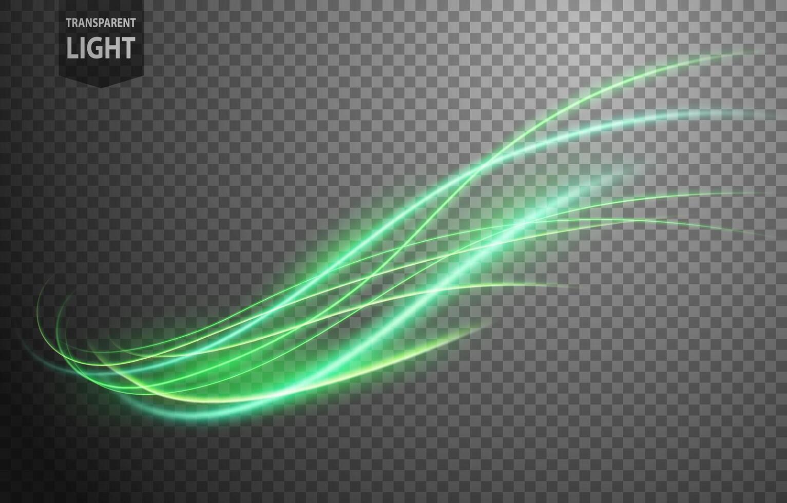 Abstract Green Wave of Light with A Background, Isolated and Easy to Edit, Vector Illustration