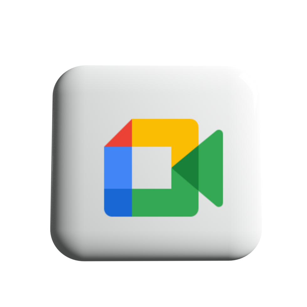 Google Meet logo icon. Editorial PNG