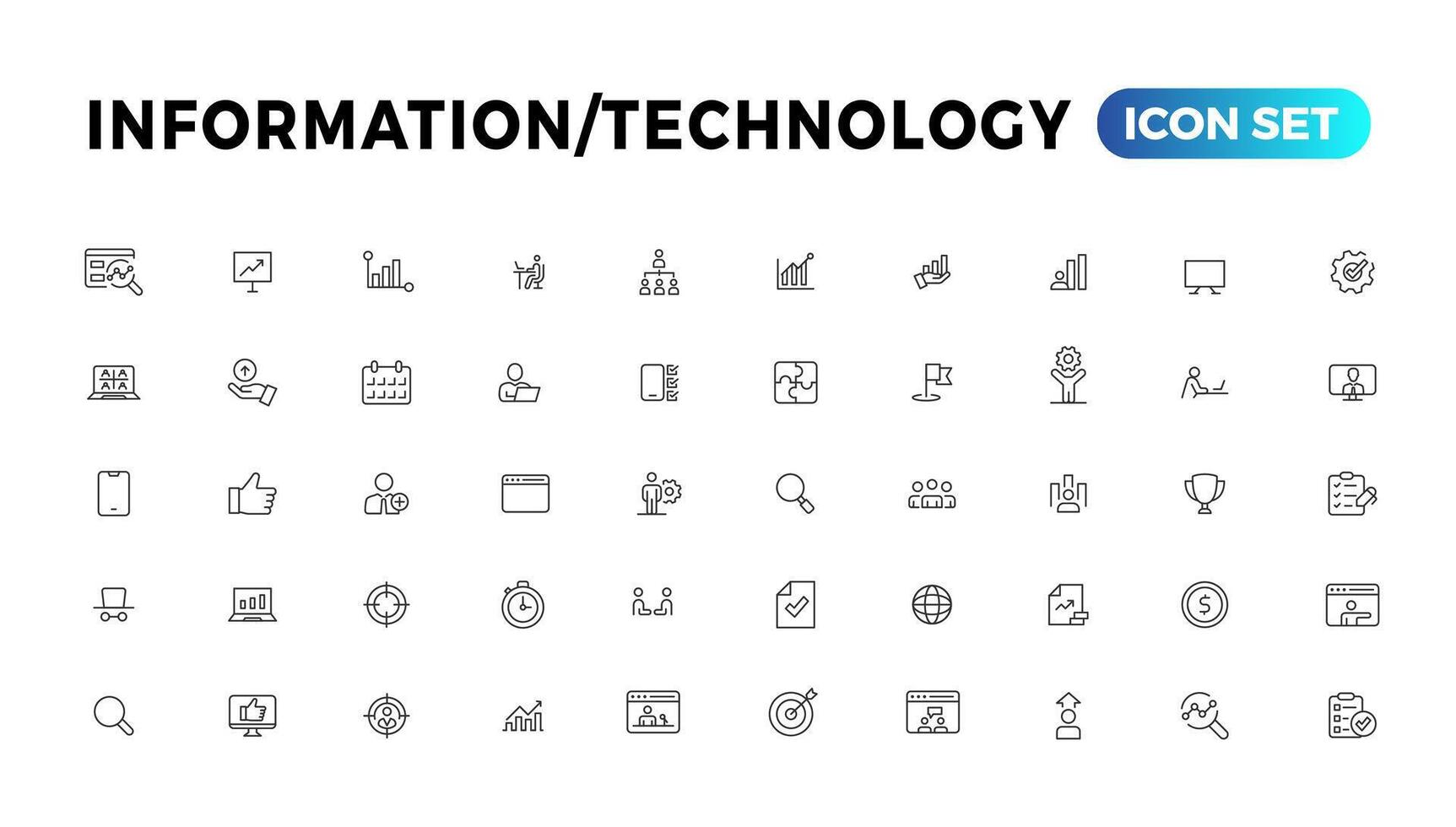 información tecnología contorno icono diseño. vector