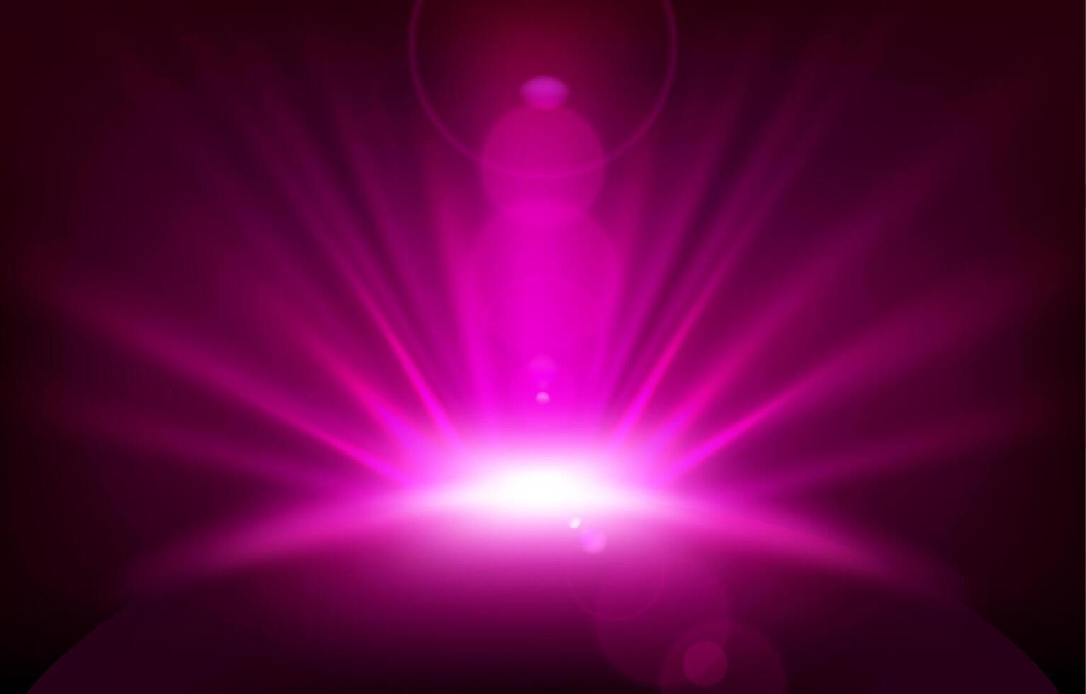 Violet Rays with Lens Flare, Vector Illustration