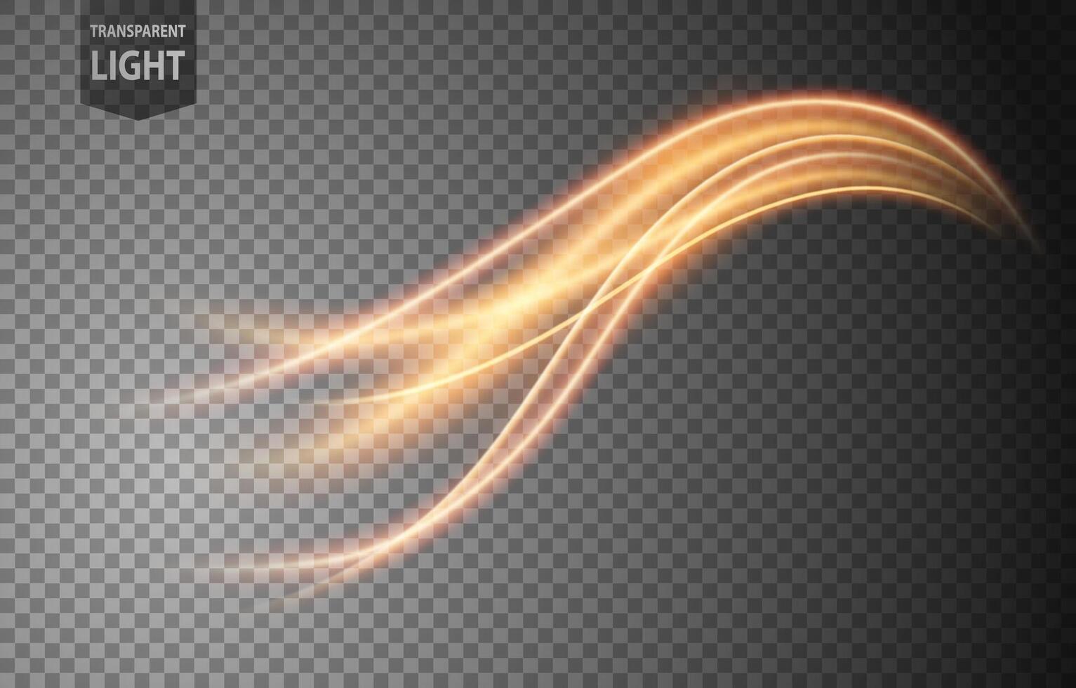 Abstract Gold Wavy Line of Light with A Background, Isolated and Easy to Edit, Vector Illustration