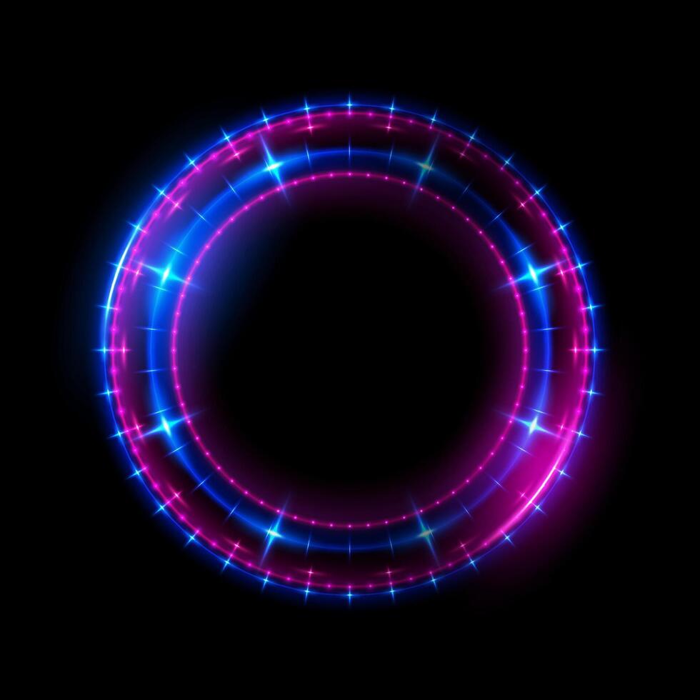 Abstract multicolor circle line of light, Vector Illustration