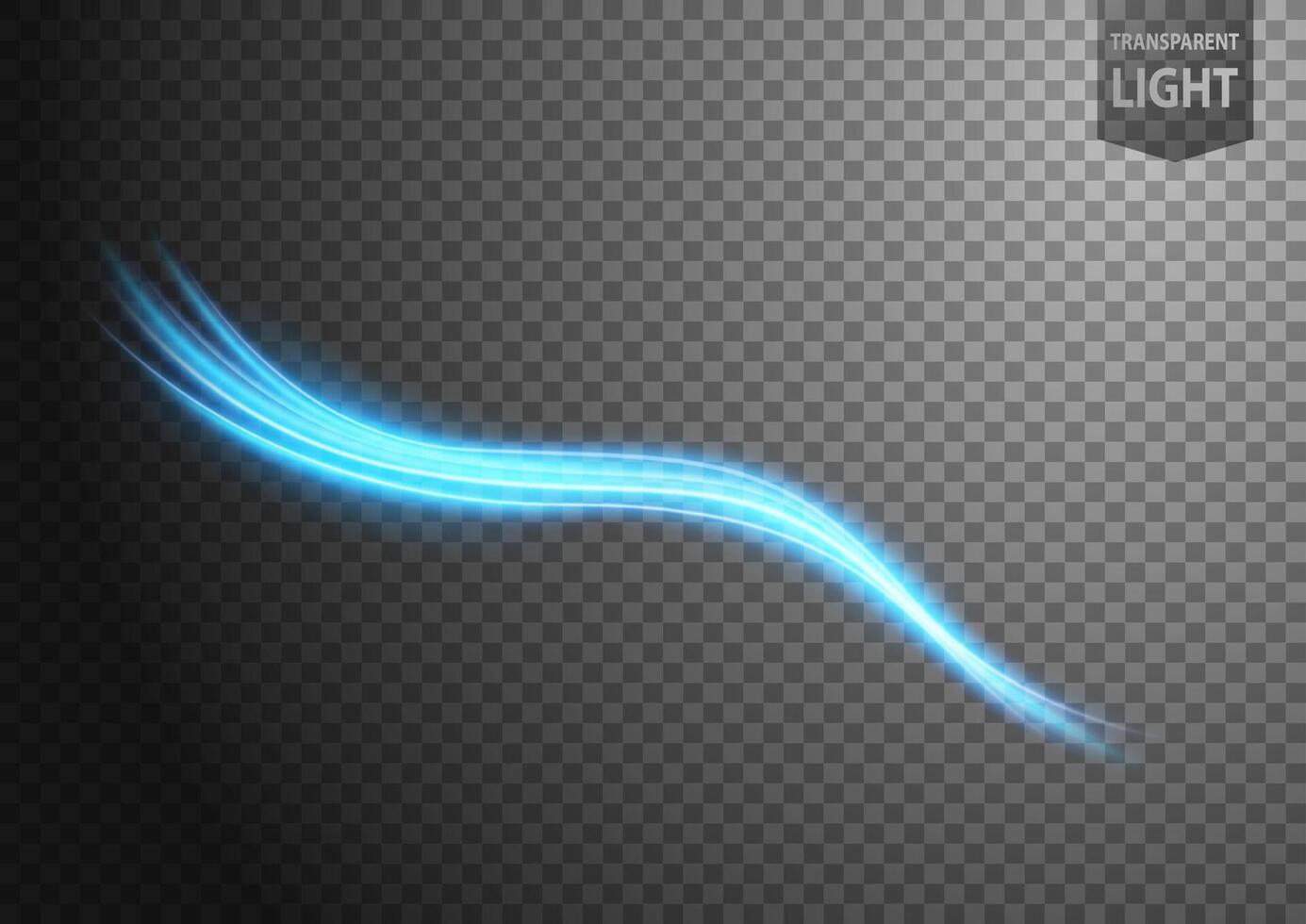 Abstract Blue Wavy Line of Light with A Background, Isolated and Easy to Edit, Vector Illustration