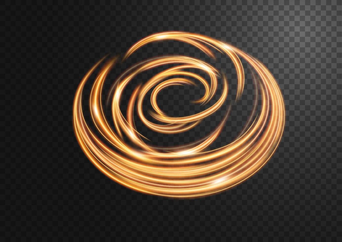 Abstract Gold Swirl Line of Light with A Background, Isolated and Easy to Edit, Vector Illustration