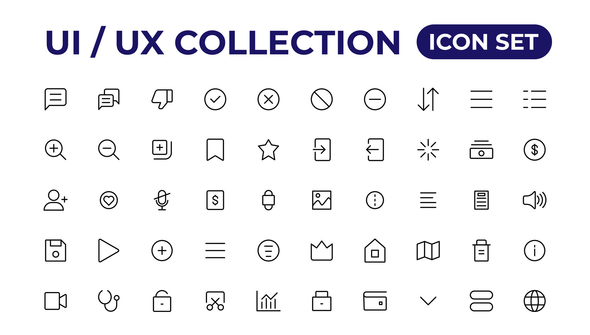 Ui ux icon set, user interface iconset collection. 42059091 Vector Art ...