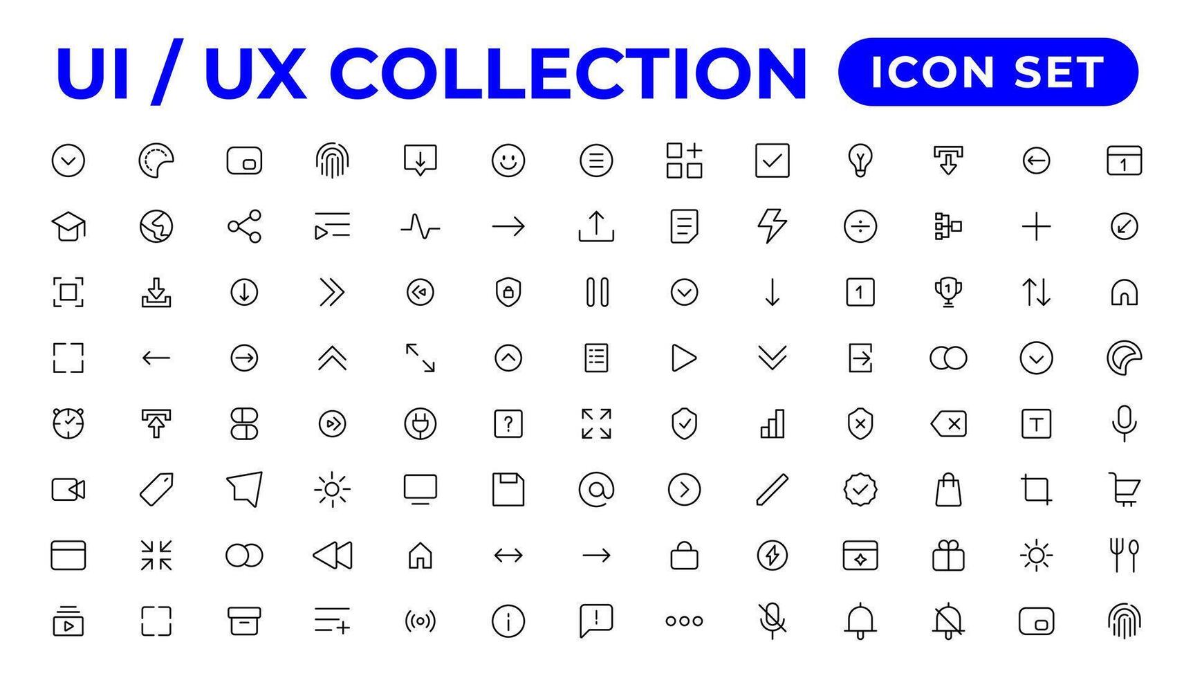 ui ux icono colocar, usuario interfaz conjunto de iconos recopilación. vector