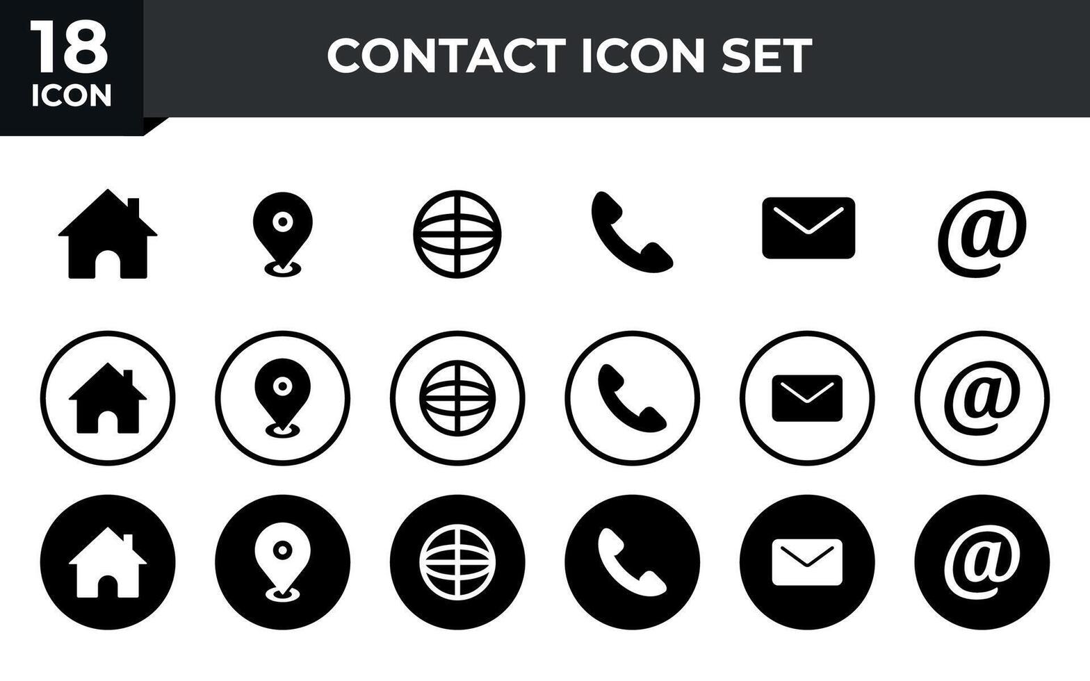 web icono colocar. negocio tarjeta contacto información icono. contacto nosotros icono conjunto vector