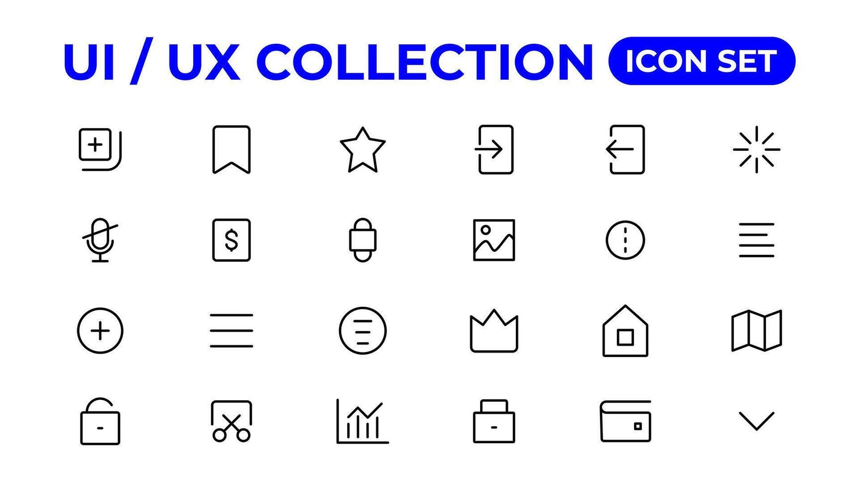 ui ux icono colocar, usuario interfaz conjunto de iconos recopilación. vector