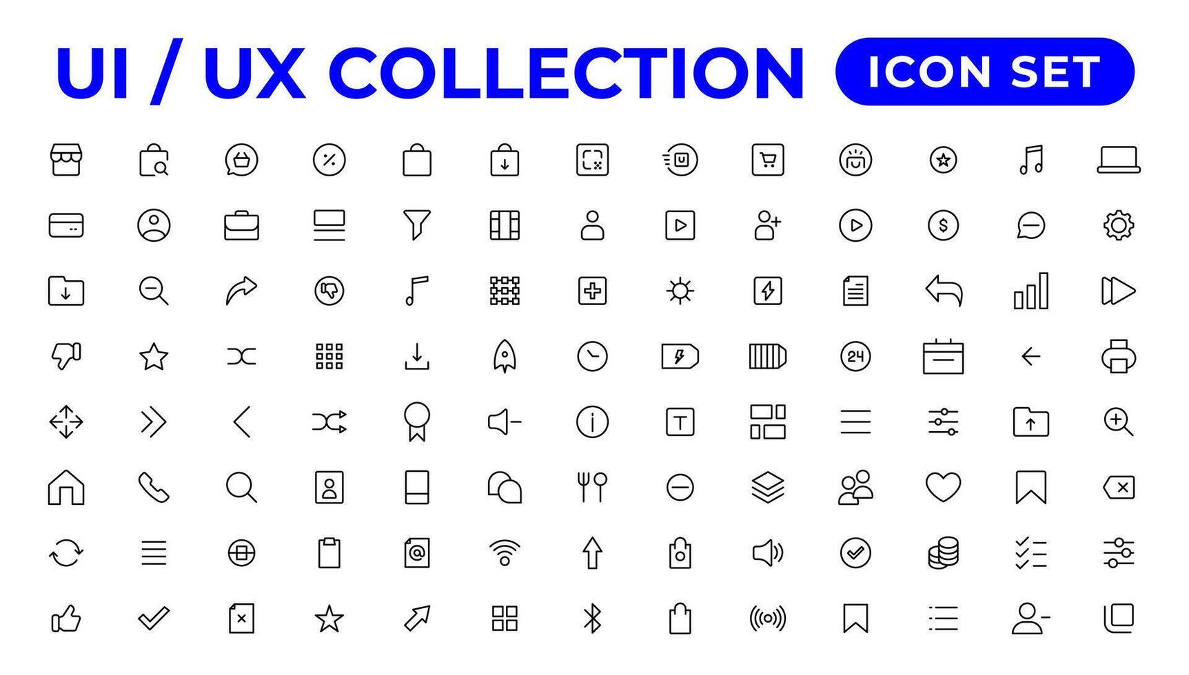 ui ux icono colocar, usuario interfaz conjunto de iconos recopilación. vector