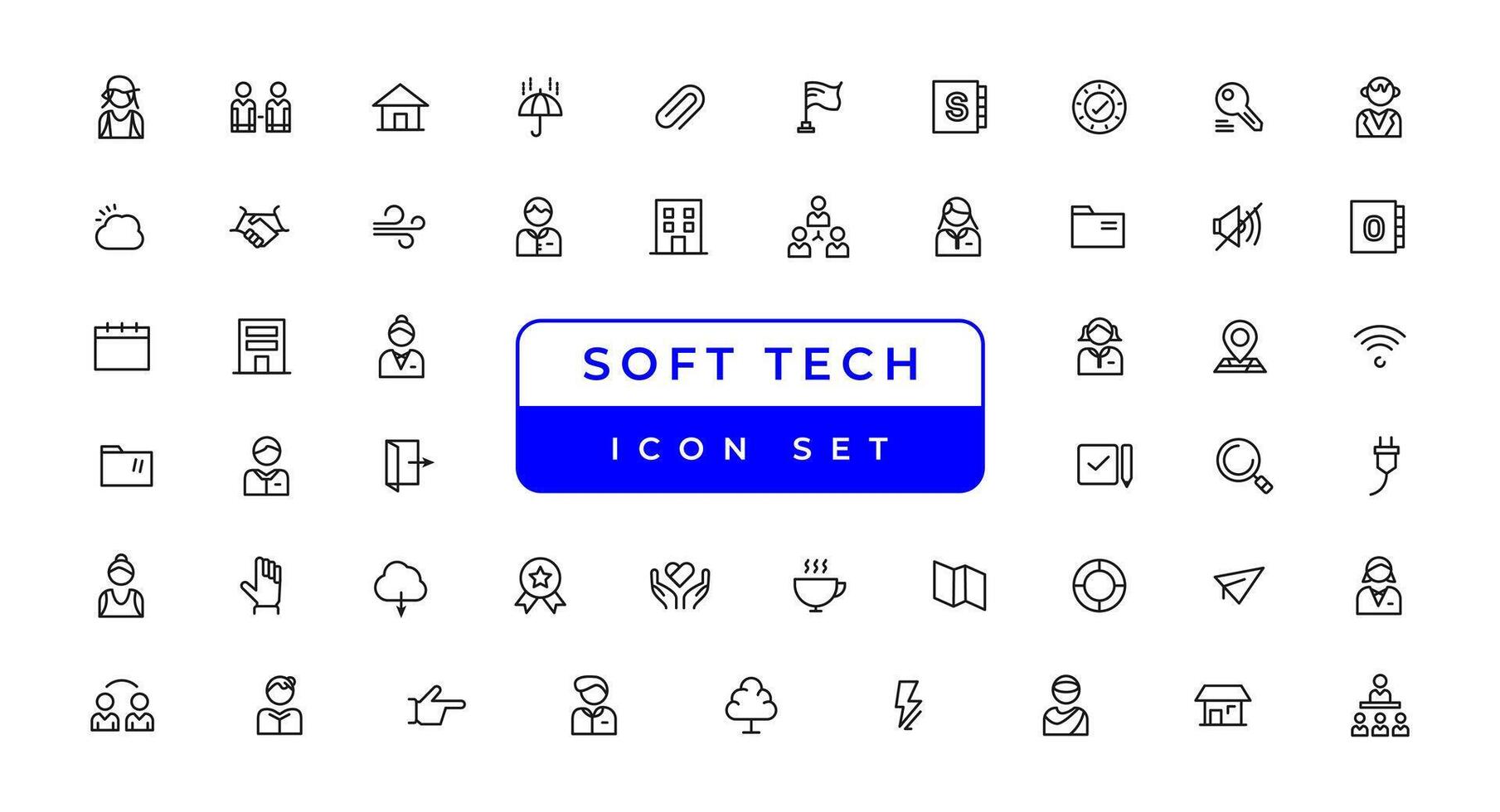 Information technology line icons collection. Big UI icon set in a flat design vector