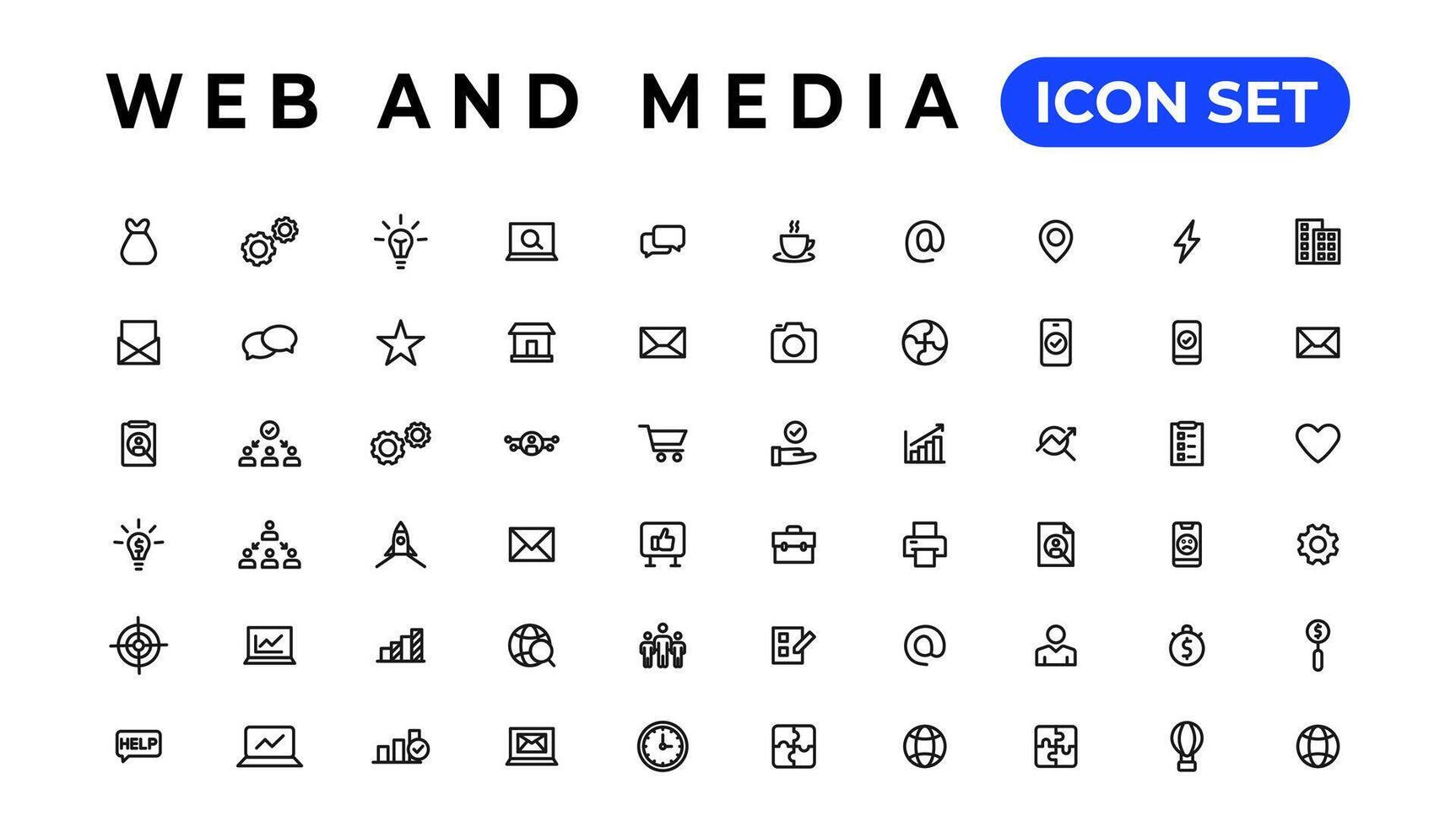 paquete de iconos de audio y video. conjunto de iconos de línea delgada. conjunto de colección de iconos planos. iconos vectoriales simples vector