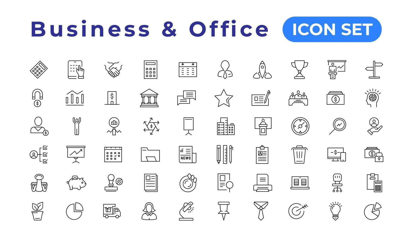 Business strategy set of web icons in line style. Business solutions icons for web and mobile app. Action List, research, solution, team, marketing, startup, advertising, business process vector