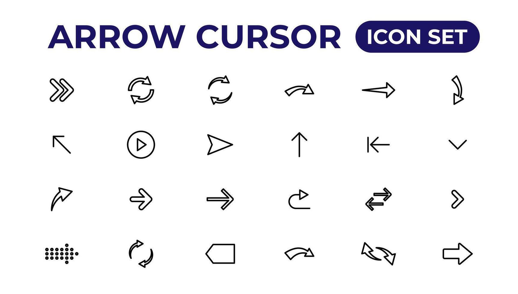 Arrow icon. Arrow vector collection. Arrow. Cursor.